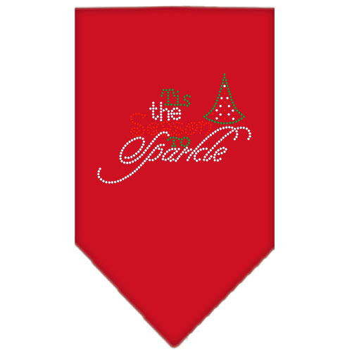 Tis the Season to Sparkle Rhinestone Bandana Red Large